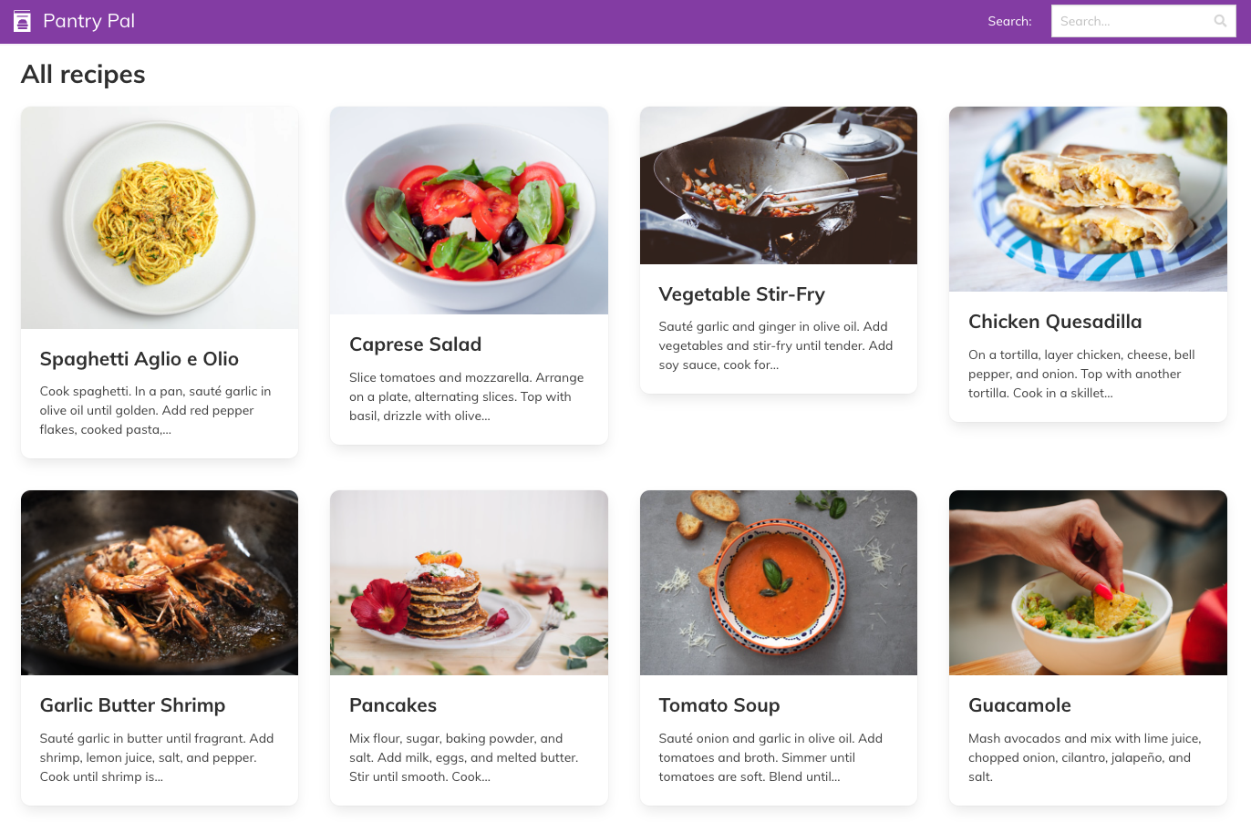 Chef's Choice – A Recipe Search Application with Slick