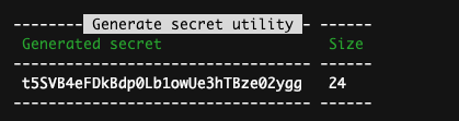 Console output with secret.